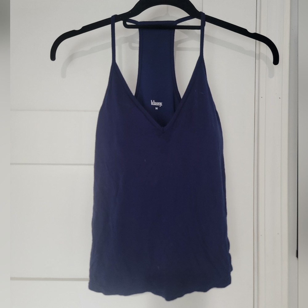 Klassy Navy Halter Top, Size M